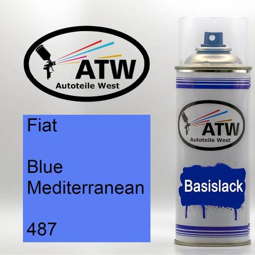 Fiat, Blue Mediterranean, 487: 400ml Sprühdose, von ATW Autoteile West.